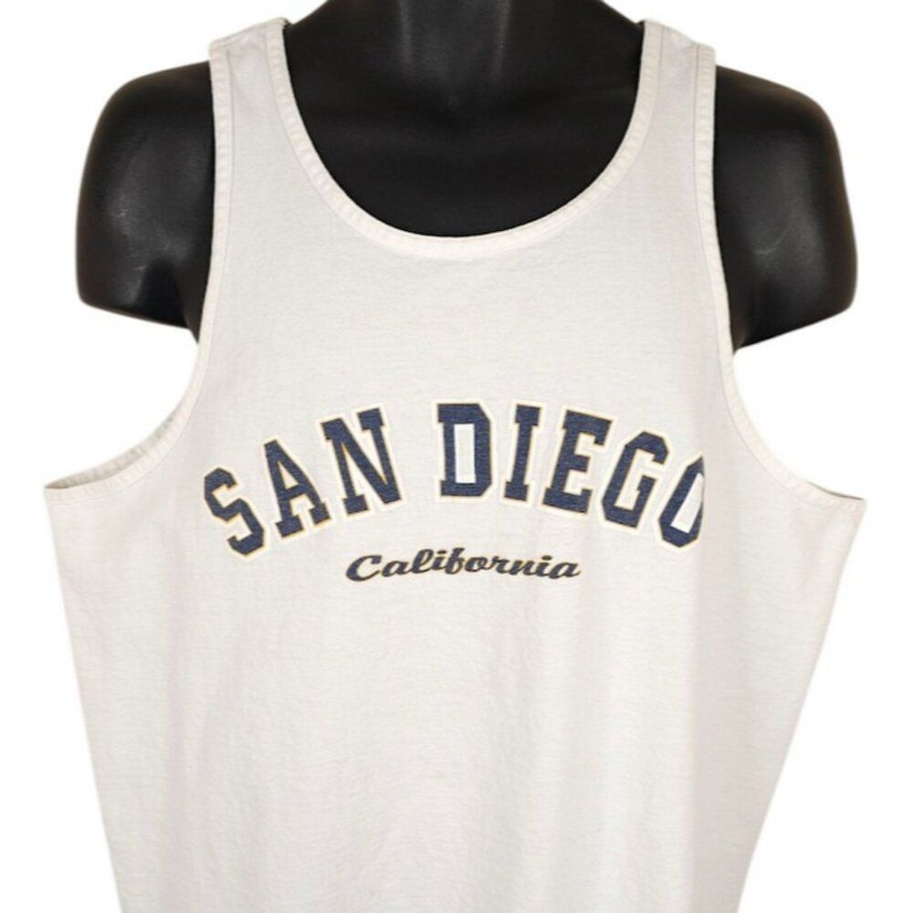 Vintage San Diego Tank Top Mens Size XL White 90s California Travel Destination